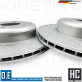 FOR BMW 335d 335i REAR GROOVED PERFORMANCE COATED BRAKE DISCS MINTEX PADS 345mm