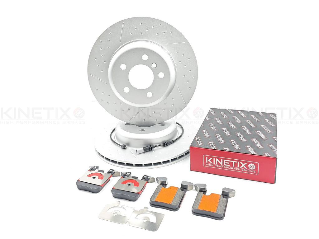 FOR BMW M135i M140i M235i M240i REAR BRAKE DISCS CERAMIC PADS & SENSOR 345mm