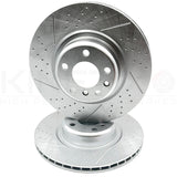 FOR BMW 218d M SPORT FRONT REAR DIMPLED & GROOVED BRAKE DISCS 340mm 345mm