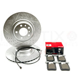 FOR BMW 228i M SPORT REAR DIMPLED GROOVED BRAKE DISCS BREMBO PADS SENSOR 345mm