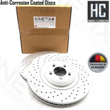 FOR JAGUAR XF XJ XK S-TYPE F-TYPE CROSS DRILLED FRONT BRAKE DISCS PAIR 355mm