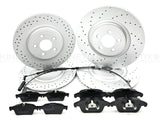 FOR JAGUAR XF D DRILLED FRONT REAR BRAKE DISCS PADS WEAR SENSORS 355mm 326mm