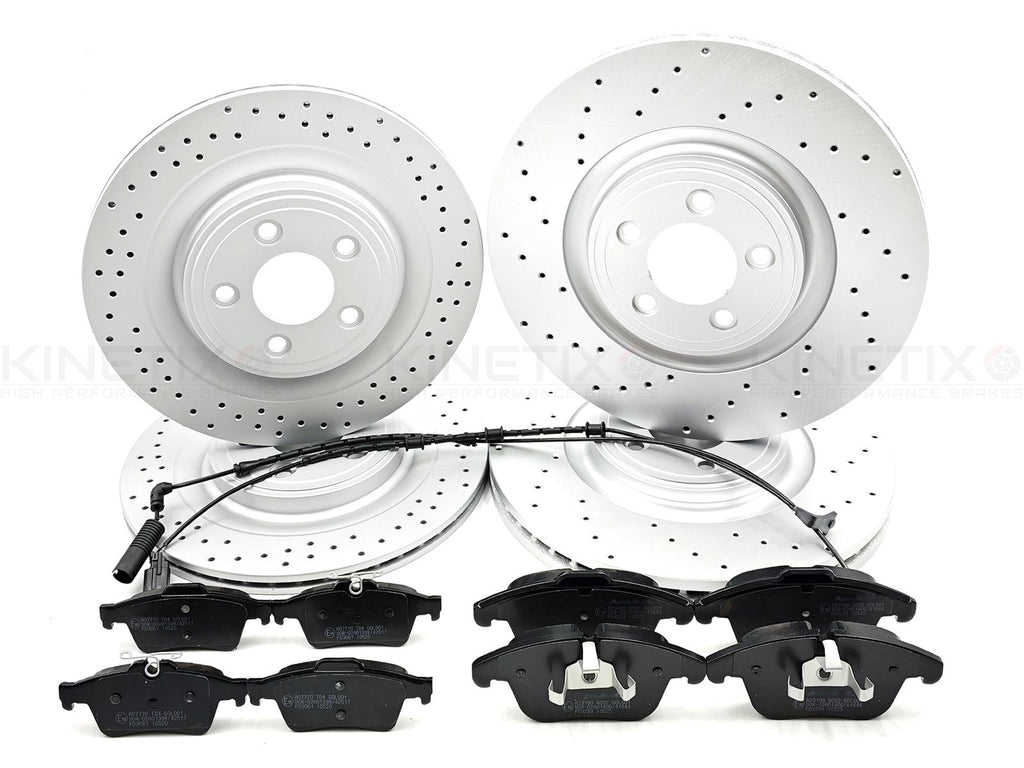 FOR JAGUAR XF 3.0d FRONT REAR DRILLED PERFORMANCE BRAKE DISCS PADS WEAR SENSORS