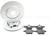 FOR JAGUAR XF 2.0 2.2d 2.7d 3.0d 3.0 DRILLED FRONT BRAKE DISCS PADS & WIRE 355mm