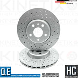 FOR AUDI A4 35 TFSI B9 CROSS DRILLED FRONT BRAKE DISCS MINTEX PADS SENSOR 314mm