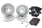 FOR AUDI A4 B9 A5 F5x FRONT REAR DRILLED BRAKE DISCS PADS 314mm 300mm COATED