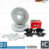 FOR AUDI A5 (8F7) 2.7 TDi FRONT CROSS DRILLED BRAKE DISCS MINTEX PADS 314mm