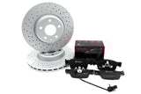 FOR AUDI A5 1.4 TFSI F5x CROSS DRILLED FRONT BRAKE DISCS BREMBO PADS WIRE 314mm