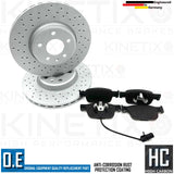 FOR AUDI A5 45 TFSI F5x CROSS DRILLED FRONT BRAKE DISCS PADS SENSOR 314mm