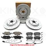 FOR AUDI Q5 2.0 TDI CROSS DRILLED FRONT REAR BRAKE DISCS PADS 320mm 300mm