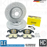 FOR AUDI S4 S5 FRONT CROSS DRILLED PERFORMANCE BRAKE DISCS TEXTAR PADS 345mm