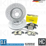 FOR AUDI S4 S5 FRONT CROSS DRILLED PERFORMANCE BRAKE DISCS TEXTAR PADS 345mm