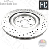 FOR JAGUAR XF D REAR DRILLED PERFORMANCE HIGH CARBON BRAKE DISCS PAIR 326mm