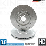 FOR JAGUAR XFR-S XKR-S 5.0 V8 XJR CROSS DRILLED FRONT BRAKE DISCS PAIR 380mm