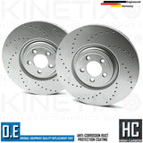 FOR JAGUAR XFR-S XKR-S 5.0 V8 XJR CROSS DRILLED FRONT BRAKE DISCS PAIR 380mm