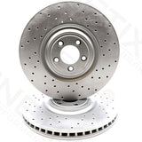 FOR JAGUAR XKR XKR-S FRONT CROSS DRILLED BRAKE DISCS MINTEX PADS SET 380mm