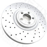 FOR JAGUAR 5.0 XKR FRONT DRILLED PERFORMANCE BRAKE DISCS MINTEX PADS 380mm