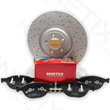 FOR JAGUAR 5.0 XKR FRONT DRILLED PERFORMANCE BRAKE DISCS MINTEX PADS 380mm