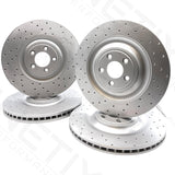 FOR JAGUAR XFR-S FRONT REAR CROSS DRILLED PERFORMANCE BRAKE DISCS 380mm 376mm