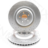 FOR JAGUAR XJR 5.0 SCV8 R575 FRONT REAR CROSS DRILLED BRAKE DISCS 380mm 376mm