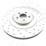 FOR JAGUAR XF XFR-S XJ SCV8 XKR XKR-S F-TYPE DRILLED REAR BRAKE DISCS PAIR 376mm