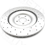 FOR JAGUAR XF XFR-S XJ SCV8 XKR XKR-S F-TYPE DRILLED REAR BRAKE DISCS PAIR 376mm