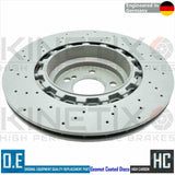 FOR BMW M4 F82 REAR LEFT RIGHT CROSS-DRILLED BRAKE DISCS MINTEX PADS WEAR SENSOR