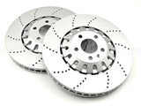 FOR AUDI Q7 Q8 VW TOUAREG DRILLED FRONT REAR BRAKE DISCS PADS 375mm 350mm