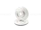 FOR AUDI e-Tron REAR CROSS DRILLED KINETIX BRAKE DISCS PAIR 350mm