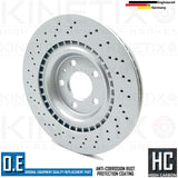 FOR AUDI A6 A7 A8 FRONT REAR CROSS DRILLED COATED BRAKE DISCS 350mm 330mm