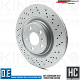 FOR VW TOUAREG (CR7) 3.0 TSI TDI 2017- CROSS DRILLED REAR BRAKE DISCS PADS 330mm