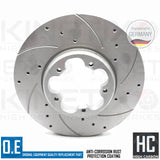 FITS FORD TOURNEO CUSTOM 2.2 TDCI 12- FRONT REAR DRILLED GROOVED BRAKE DISCS