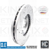 FOR TRANSIT CUSTOM 2.2 TDCi 12- DRILLED & GROOVED FRONT BRAKE DISCS PAIR 288mm