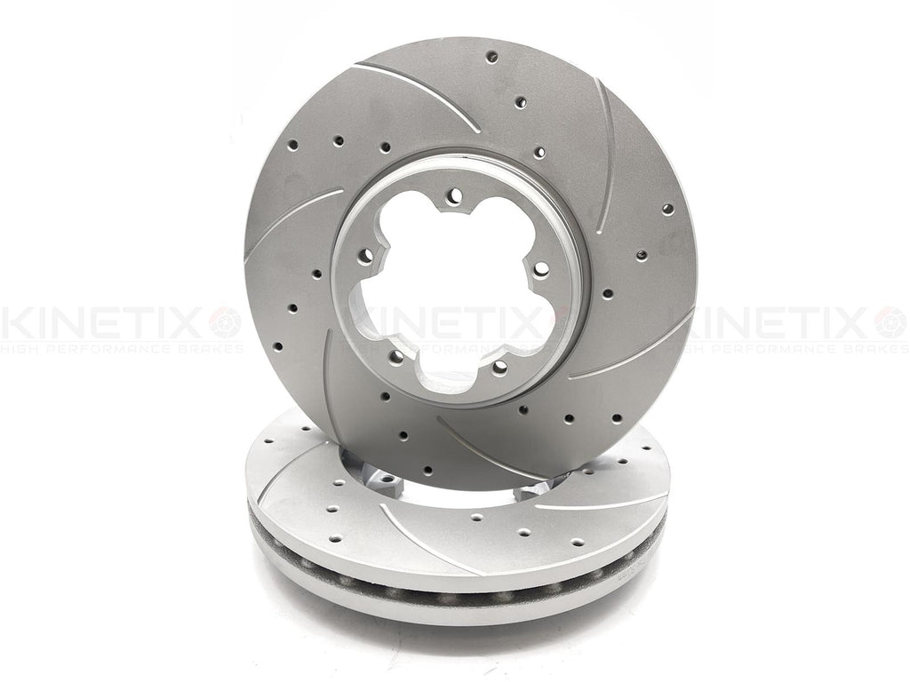 FOR TRANSIT CUSTOM 2.2 TDCi 12- DRILLED & GROOVED FRONT BRAKE DISCS PAIR 288mm