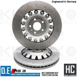 FOR AUDI RS3 8V 17- FRONT REAR CROSS DRILLED HIGH CARBON BRAKE DISCS 370mm 310mm