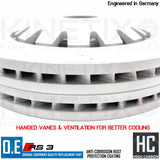 FOR AUDI RS3 8V FRONT CROSS DIMPLED DRILLED BRAKE DISCS APEC PADS 8V0615301P