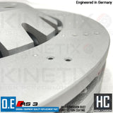 FOR AUDI RS3 8V FRONT CROSS DIMPLED DRILLED BRAKE DISCS APEC PADS 8V0615301P