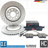 FOR AUDI RS3 RSQ3 RS Q3 REAR CROSS DRILLED BRAKE DISCS BREMBO PADS 310mm