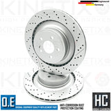 FOR MERCEDES CLS63 CLS65 E63 AMG DRILLED GROOVED REAR BRAKE DISCS PADS