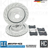 FOR MERCEDES C63 AMG BLACK SERIES C204 REAR BRAKE DISCS APEC PADS SENSOR 360mm