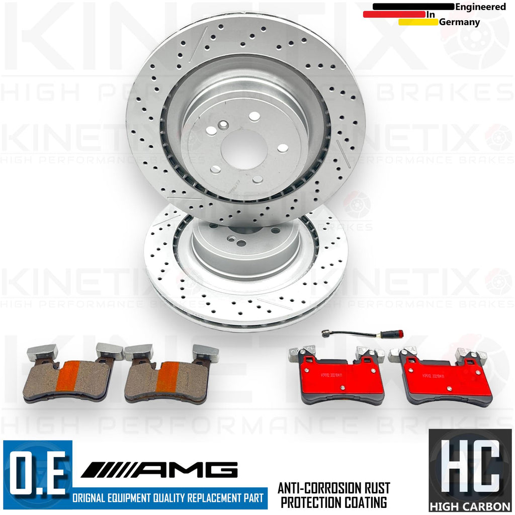 FOR MERCEDES CLS63 CLS65 E63 AMG DRILLED GROOVED REAR BRAKE DISCS PADS