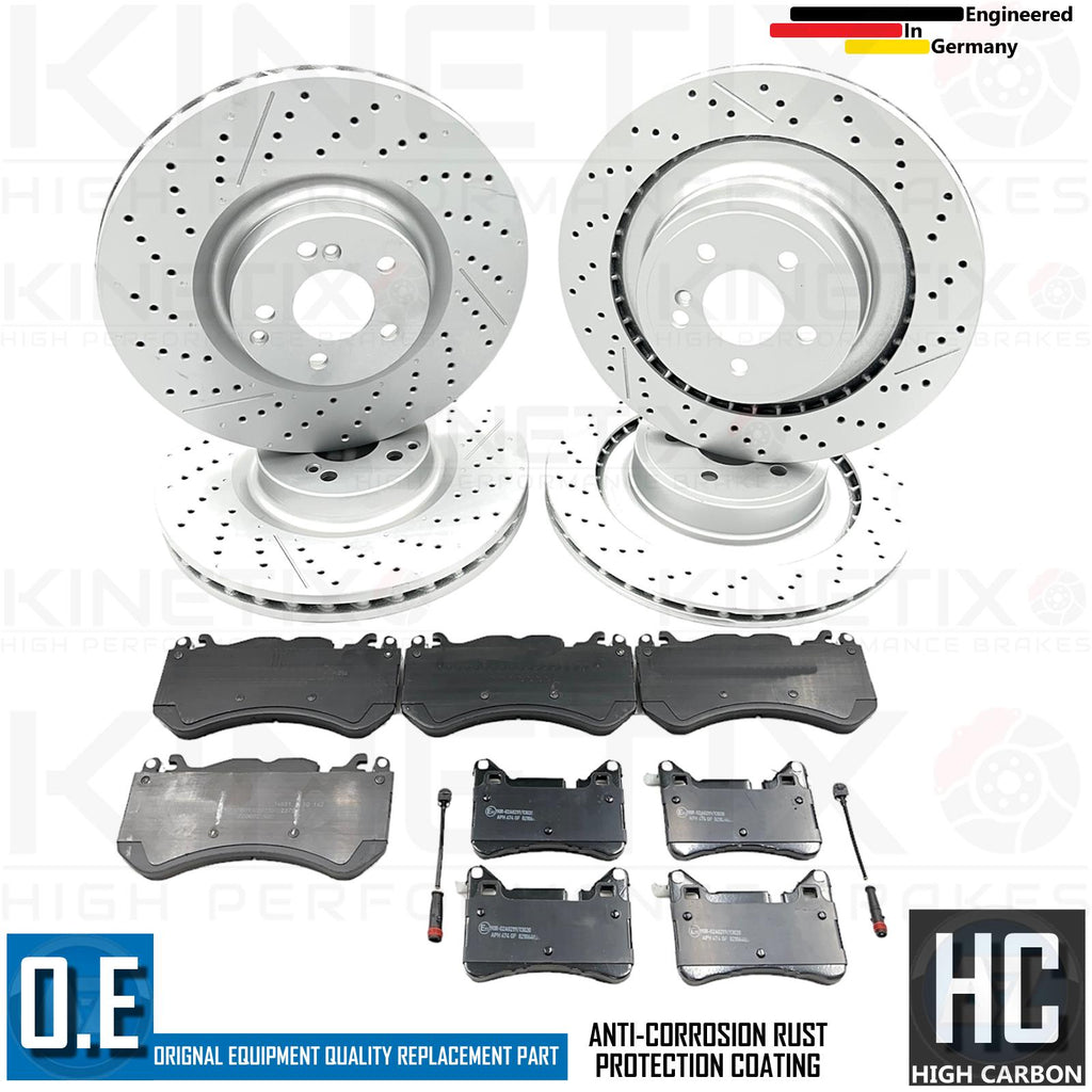 FOR MERCEDES C63 E63 CLS63 S AMG FRONT REAR BRAKE DISCS BREMBO PADS SENSORS