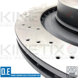 FOR MERCEDES C63 AMG HIGH CARBON REAR DRILLED & GROOVED BRAKE DISCS PAIR 330mm
