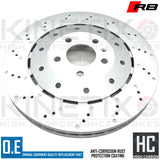 FOR AUDI R8 (4S) 15-2020 CROSS DRILLED REAR BRAKE DISCS PAIR 356mm 4S0615601B