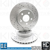 FOR MERCEDES C200d C200 C220d E200d E200 E220d FRONT DRILLED BRAKE DISCS PADS