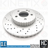 FOR MERCEDES C E CLASS FRONT DRILLED BRAKE DISCS MINTEX PADS WIRE A0004212512