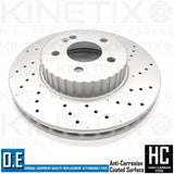 FOR MERCEDES C E CLASS FRONT DRILLED BRAKE DISCS MINTEX PADS WIRE A0004212512