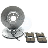 FOR BMW M135i M140i F20 F21 DRILLED FRONT BRAKE DISCS PADS & WEAR SENSOR 340mm