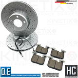 FOR BMW M135i M140i F20 F21 DRILLED FRONT BRAKE DISCS PADS & WEAR SENSOR 340mm