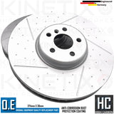 FOR BMW 540i M SPORT DIMPLED GROOVED FRONT BRAKE DISCS TEXTAR PADS SENSOR 374mm